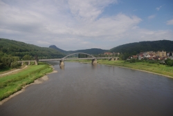 Saské Švýcarsko - most přes Labe v Bad Schandau