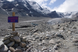 Ledovec Pasterze - výška ledovce v zimě v roce 2015