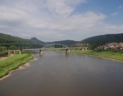 Saské Švýcarsko - most přes Labe v Bad Schandau